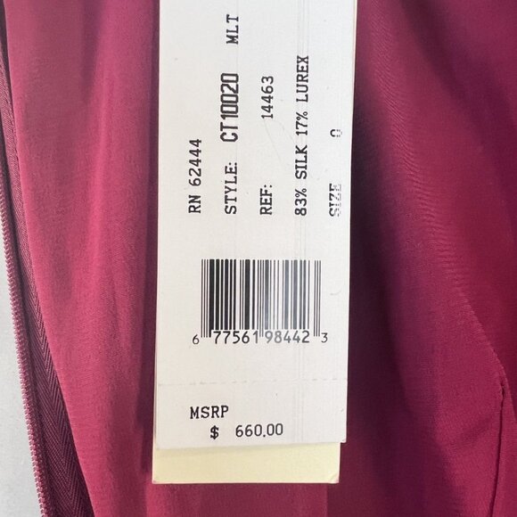 NWT Nicole Miller Pink Asymmetric High Low Silk Gown $660 - Picture 12 of 13